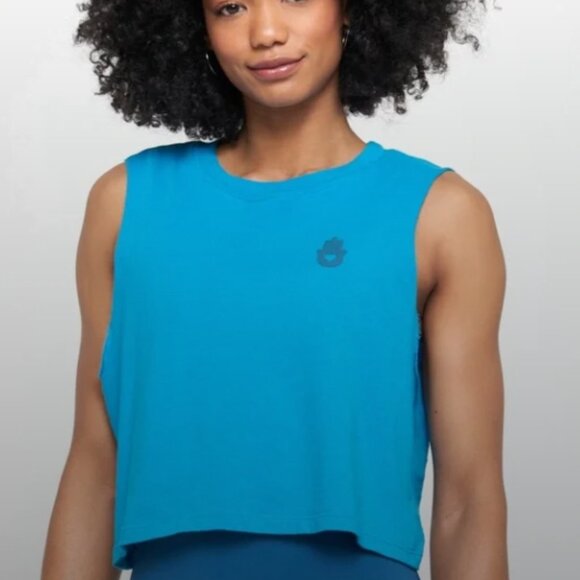 SPIRITUAL GANGSTER HAMSA CALLIE CROP TANK---AZUL---*NWT* - Picture 3 of 3